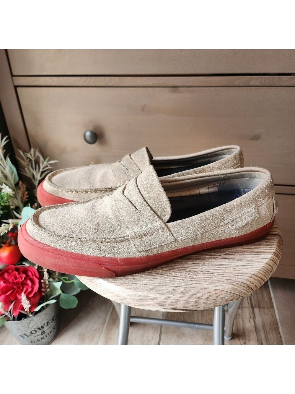 Cole Haan Pinch Weekender Penny Loafers Men's Suede Loafers with Red Soles - Picture 2 of 9